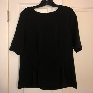 Ann Taylor Short Sleeve Peplum Blouse, Size L